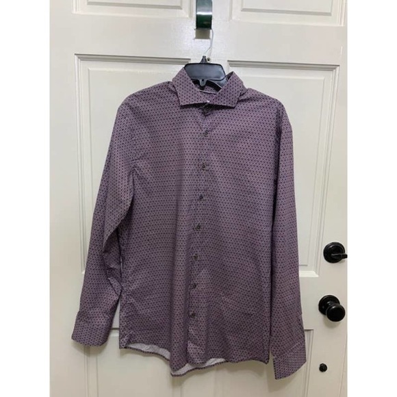 Brax Dress Shirt Mens Medium Button Down Hi Flex Easy Care Modern Fit New - Picture 2 of 6